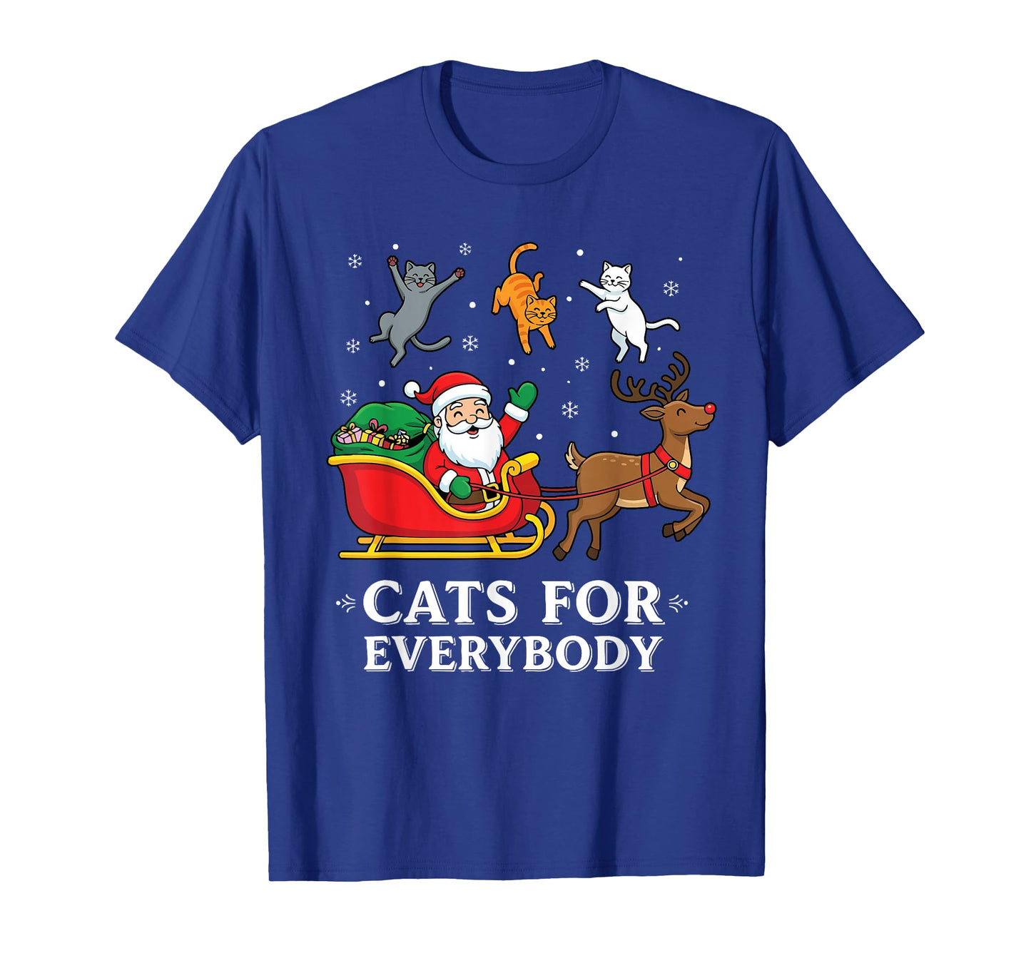 Cats for Everybody Christmas Cat Funny Xmas Women Santa T-Shirt