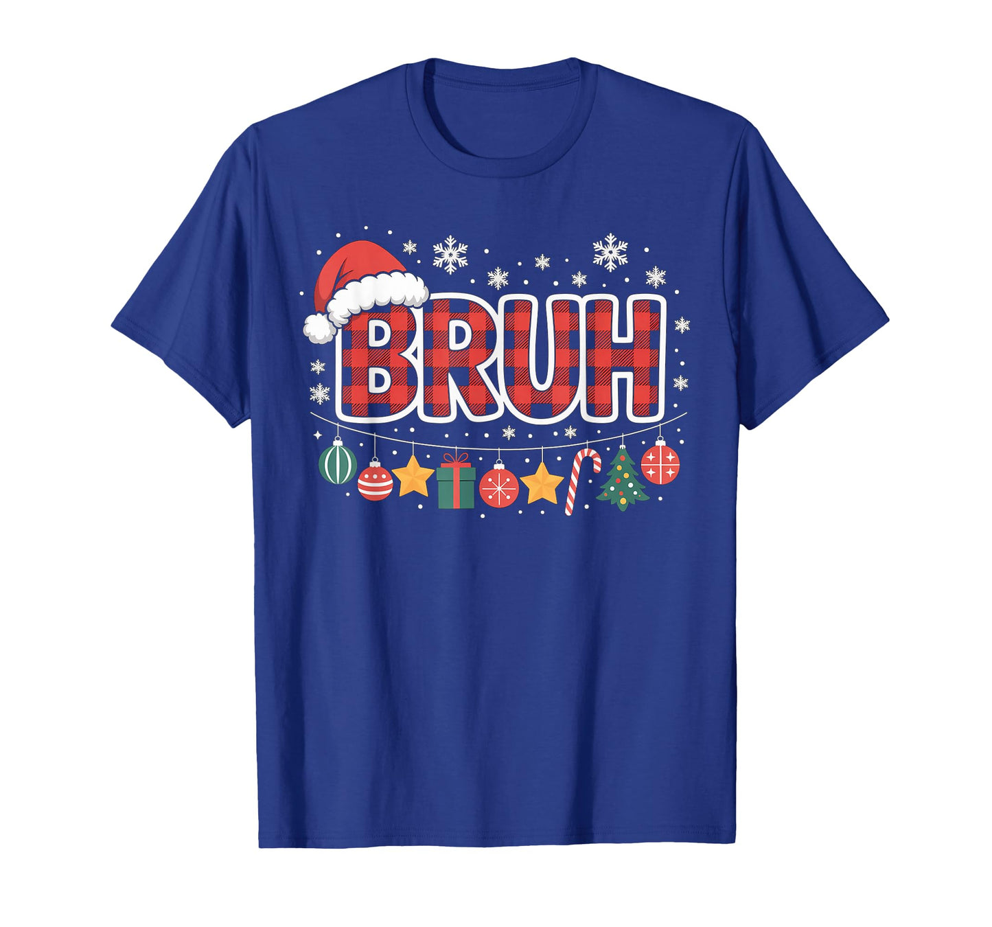 Funny Bruh Santa Christmas Lights Family Xmas Holiday Party T-Shirt