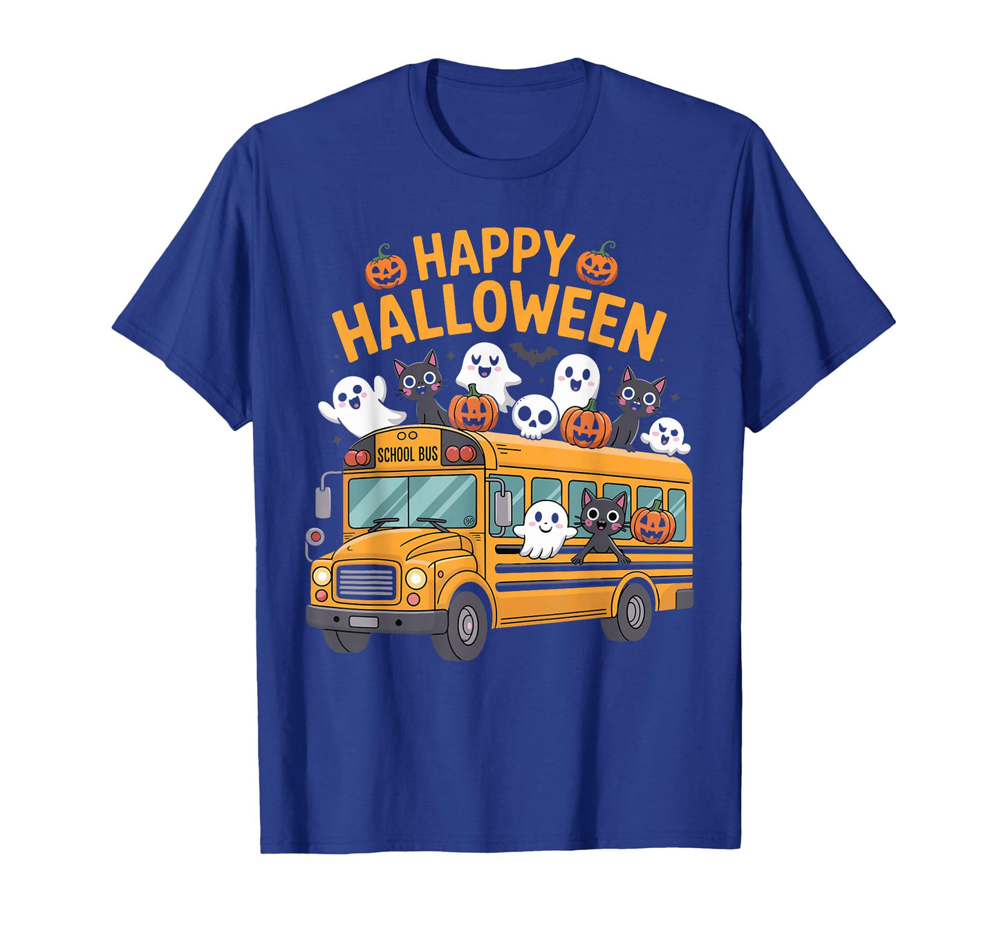 Teacher Halloween School Bus Driver Cute Ghost Witch Party T-Shirt
