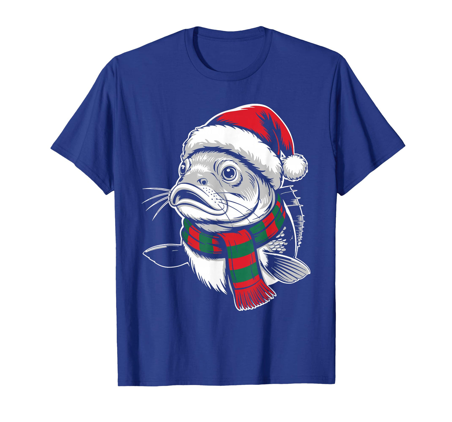 Redfish Xmas Santa Hat Scarf Christmas Costume T-Shirt