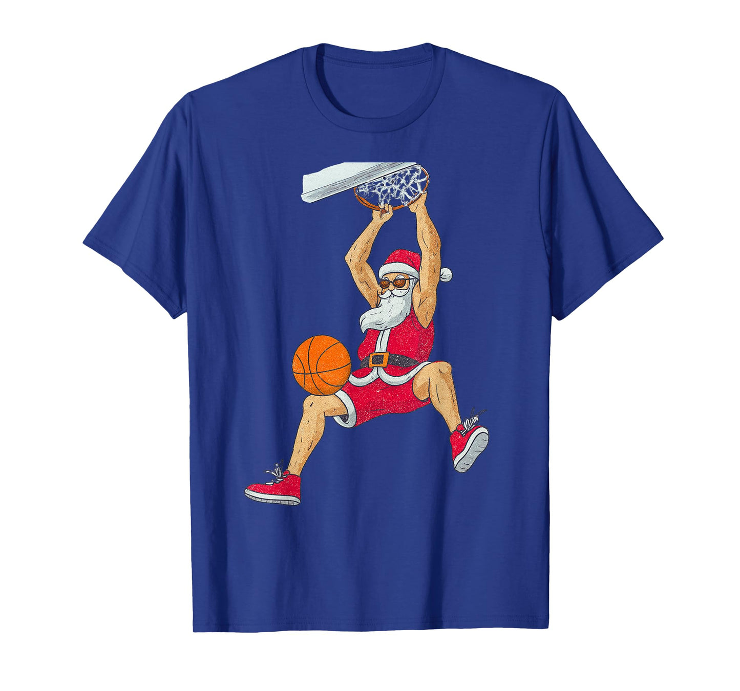 Santa Claus Playing Basketball Xmas Holiday Funny Christmas T-Shirt