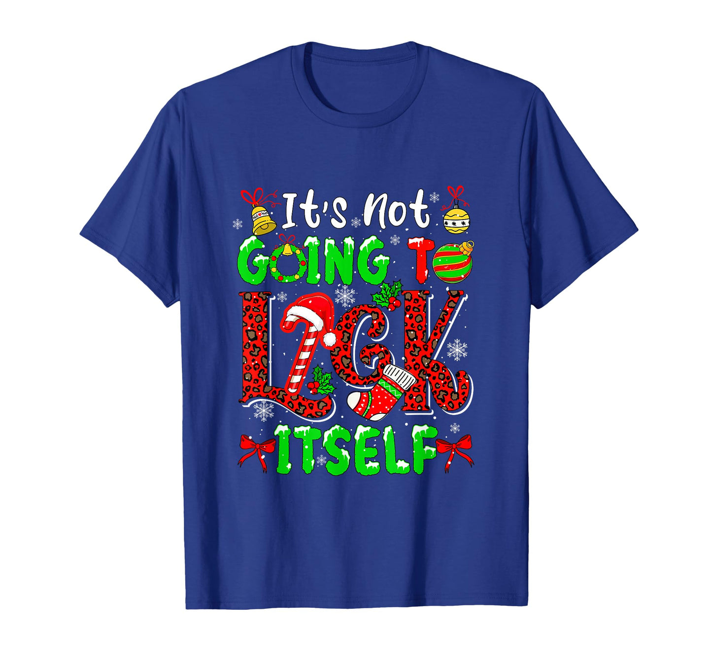 Funny Joke Not Lick Itself Sarcastic Candy Canes Xmas Adult T-Shirt