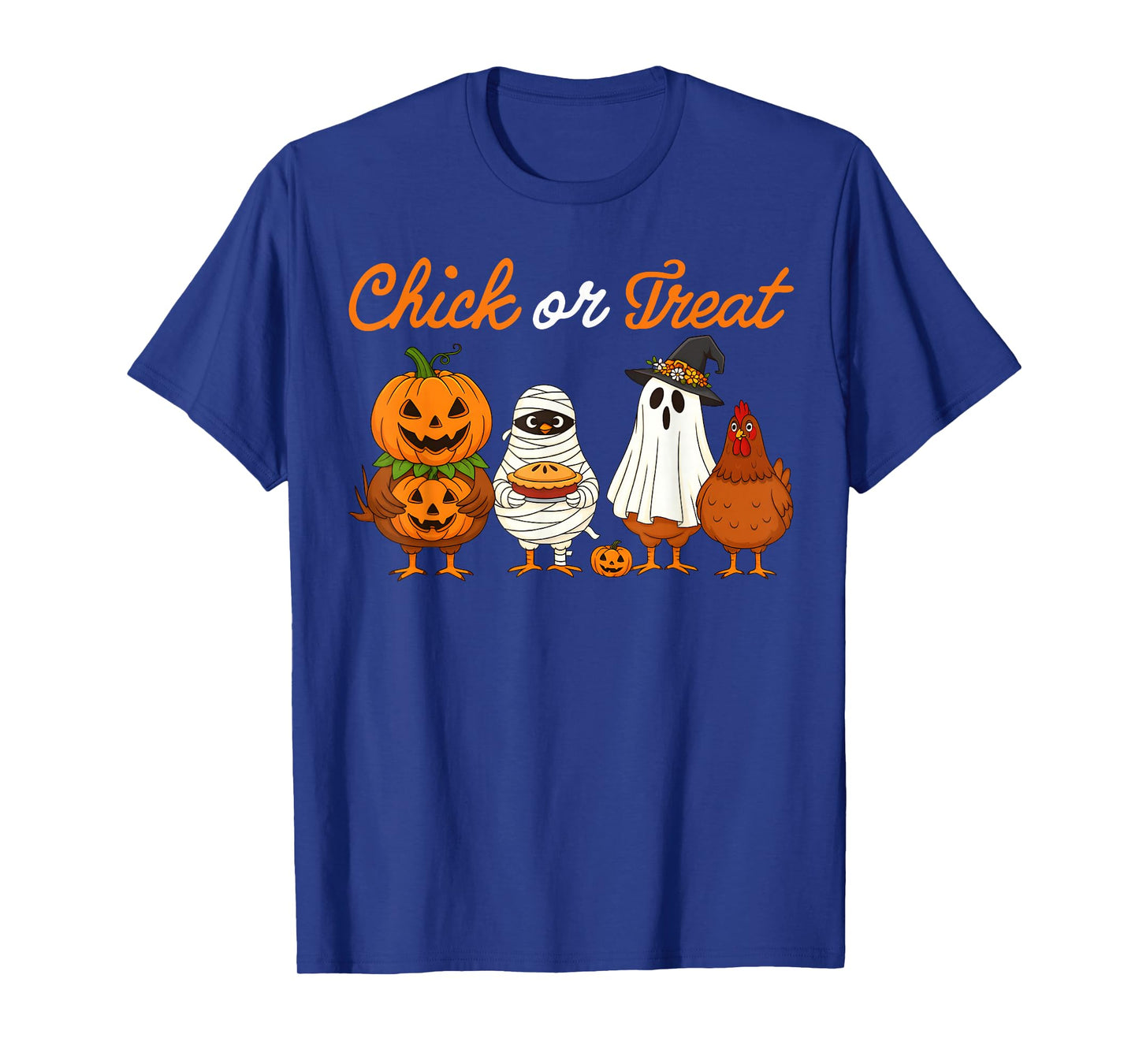 Chick Or Treat Funny Halloween Pumpkin Ghost Spooky Chicken T-Shirt