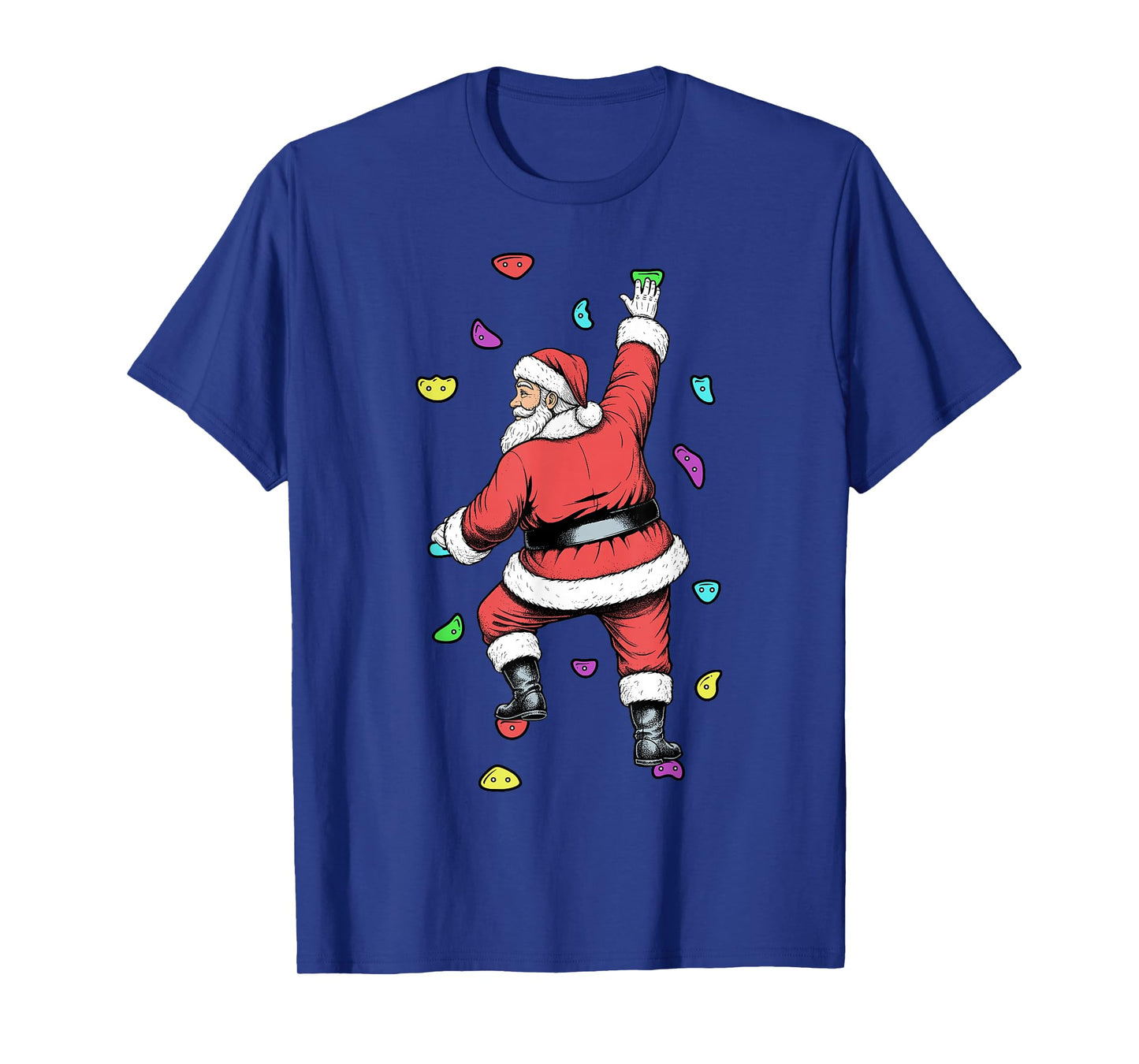 Rock Climber Indoor Wall Climbing Santa Claus Funny Climbers T-Shirt