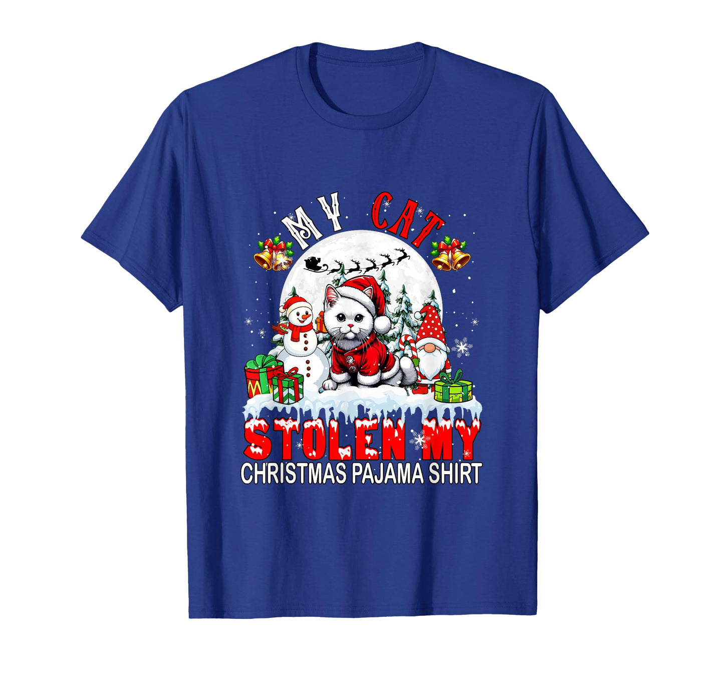My Cat Stolen My Christmas Pajama Shirt Santa Cat Owner T-Shirt