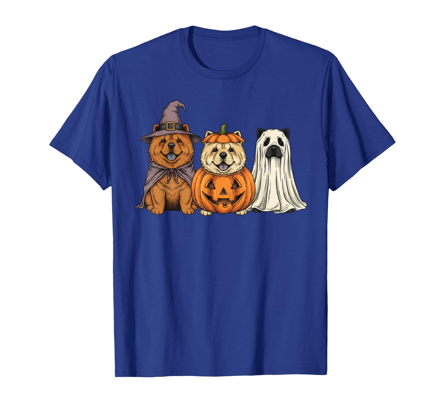 Spooky Ghost Chow Chow Pumpkin Halloween Dog Lover T-Shirt