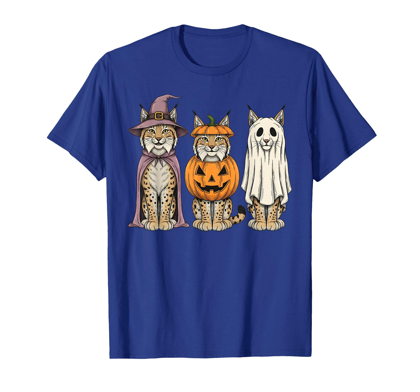 Spooky Ghost Lynx Lover Pumpkin Halloween T-Shirt