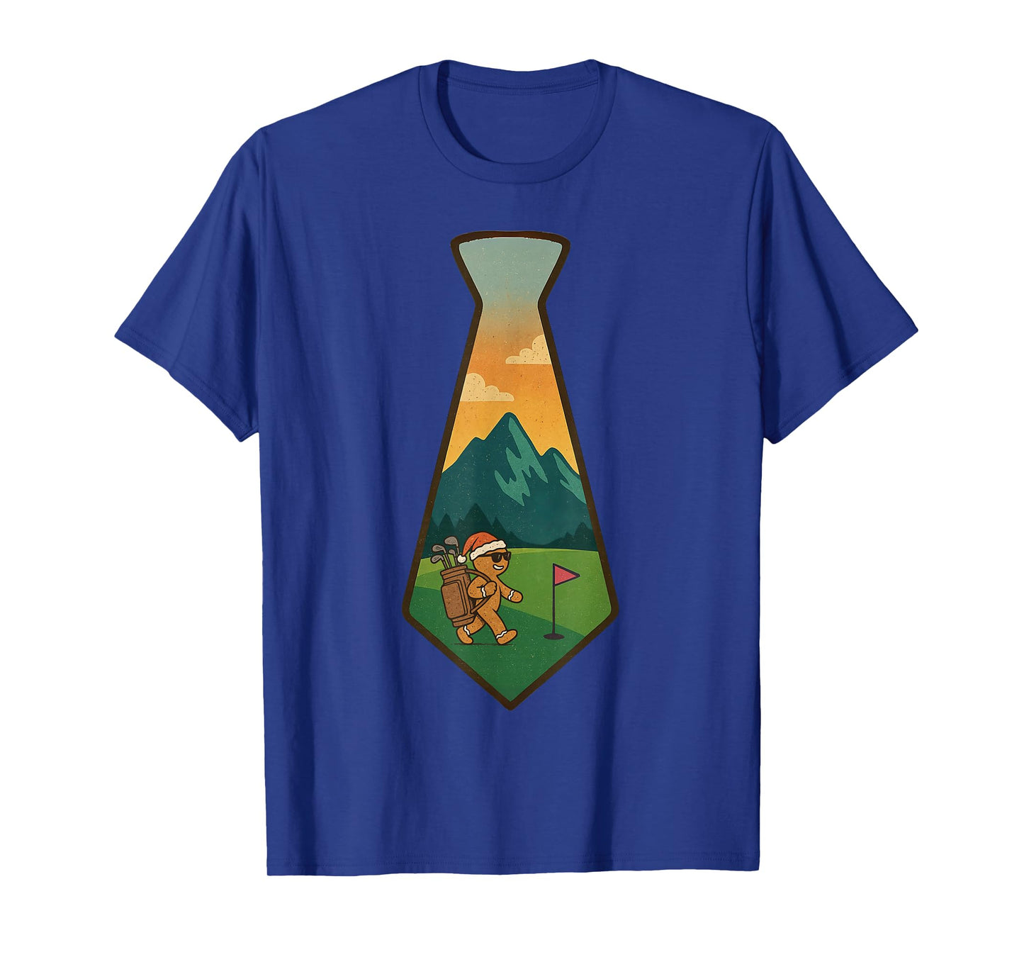 Santa Playing Golf Christmas Vintage Funny Xmas T-Shirt
