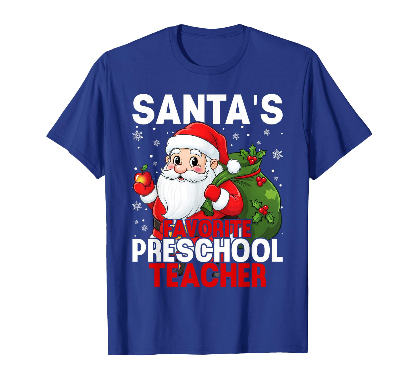 Santa's Favorite Preschool Teacher PreK Matching Christmas T-Shirt
