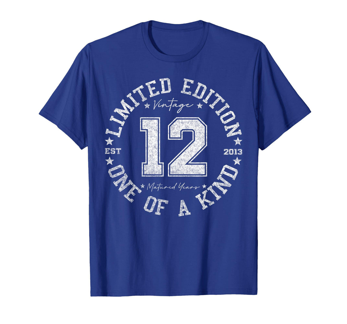 Retro One Of a Kind Shirts For Men Women 2025 12th Birthday T-Shirt, Unisex, Black, Small, Crew Neck, Classic, Short Sleeve, Vintage, Number, 12-Year-Olds, Girls, Boys