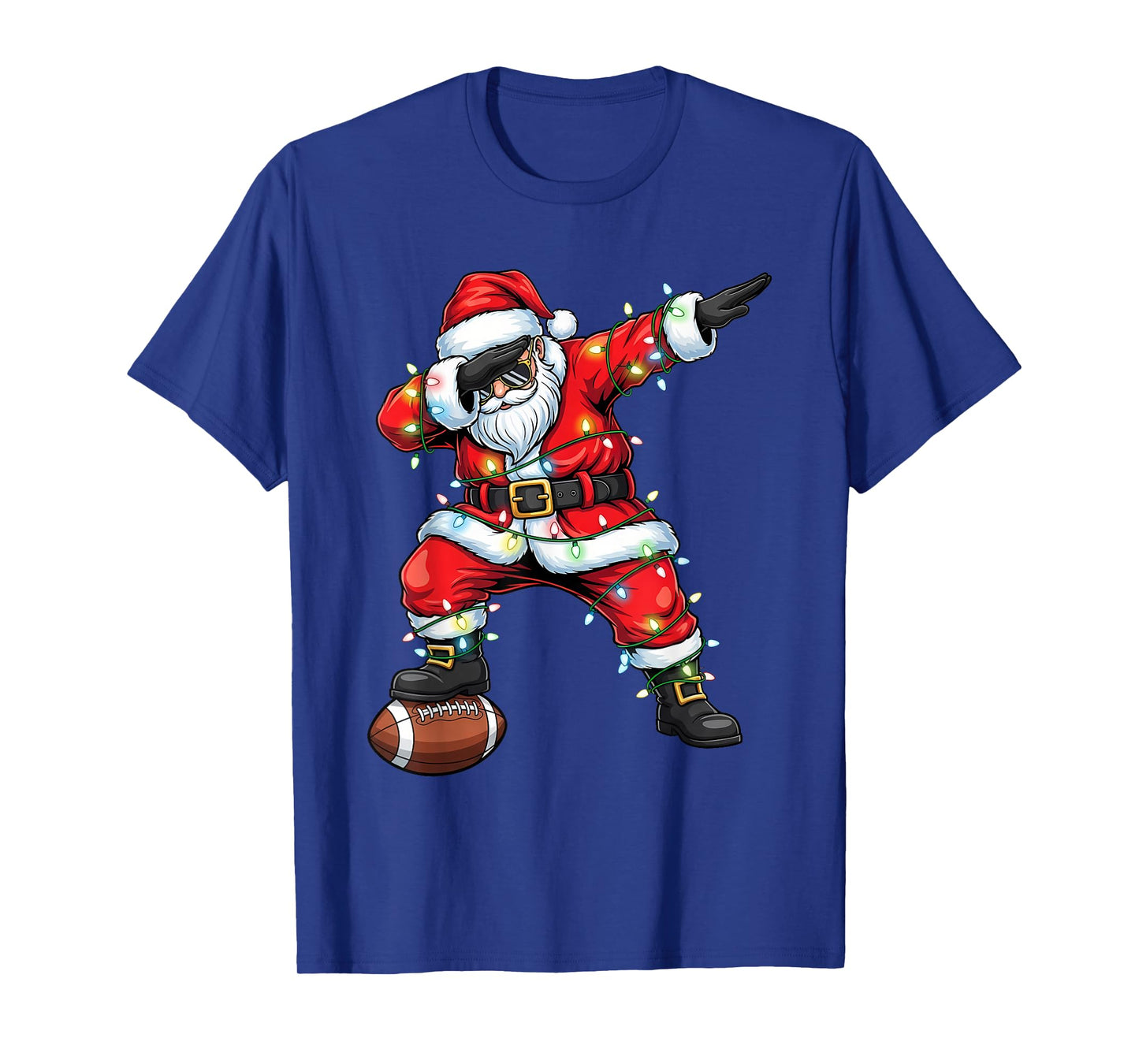 Dabbing Santa Funny Christmas Football Men Women Boys Girls T-Shirt