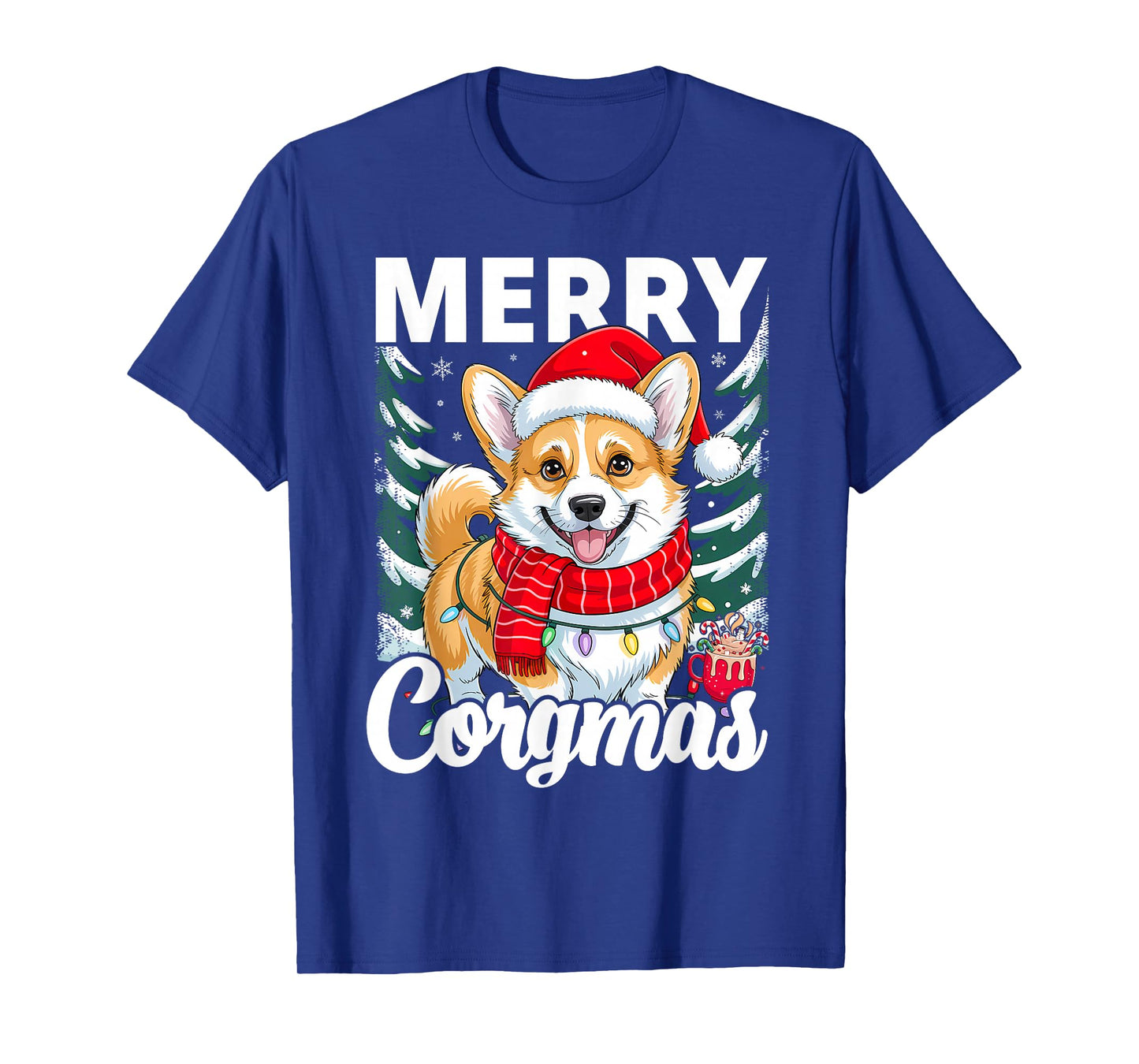Merry Corgmas Christmas Lights Santa Corgi Dog Lover T-Shirt