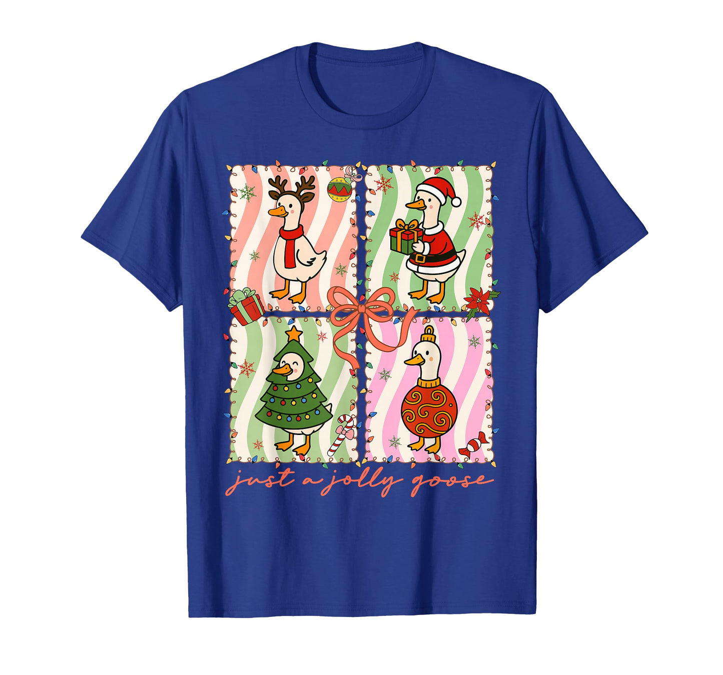 Just A Jolly Goose Christmas Silly Goose Funny Holiday T-Shirt