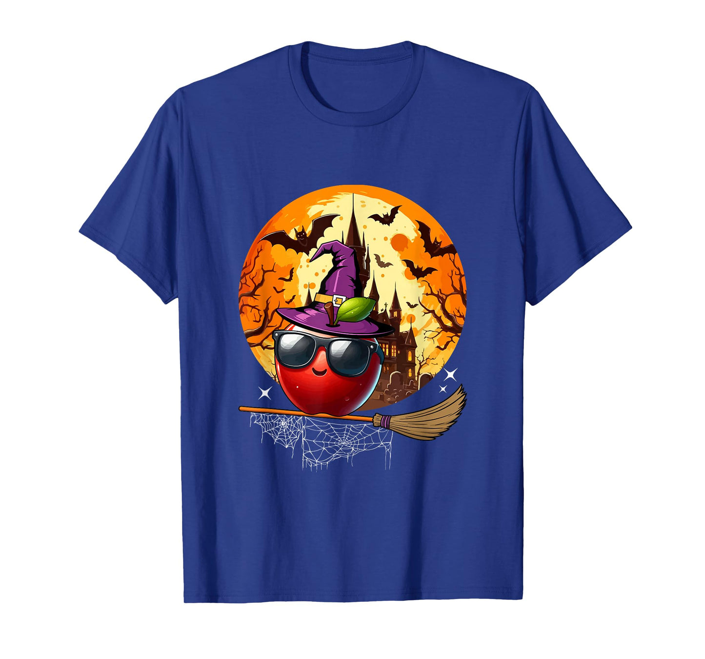 Apple Sunglasses Cosplay Witch Halloween Moon Matching Vegan T-Shirt