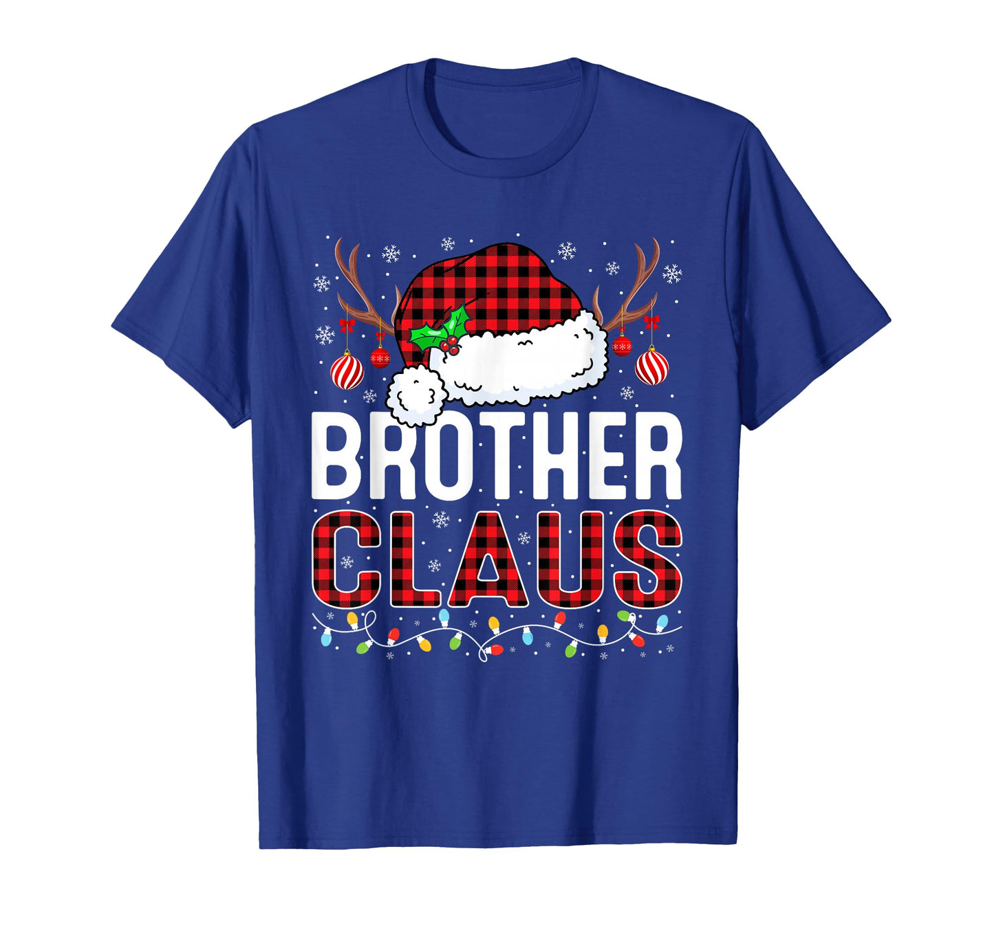 Christmas Lights Brother Claus Family Matching Xmas Pajama T-Shirt