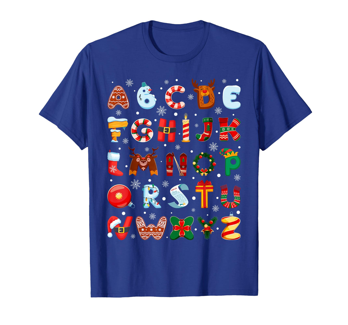 Funny Alphabet Xmas Pre-K Preschool Teachers Merry Christmas T-Shirt