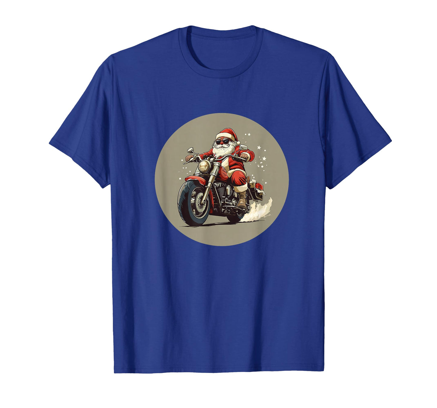 Funny Rocker Santa Riding into Christmas Fun T-Shirt