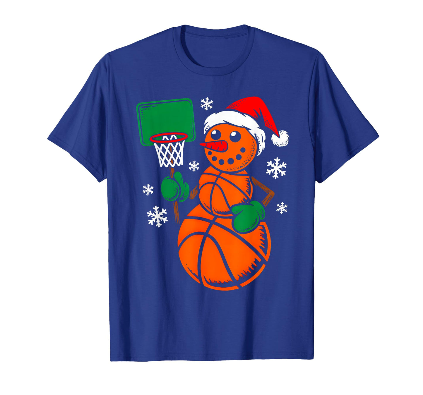 Basketball Santa Hat Snowman Xmas Funny Basketball Christmas T-Shirt