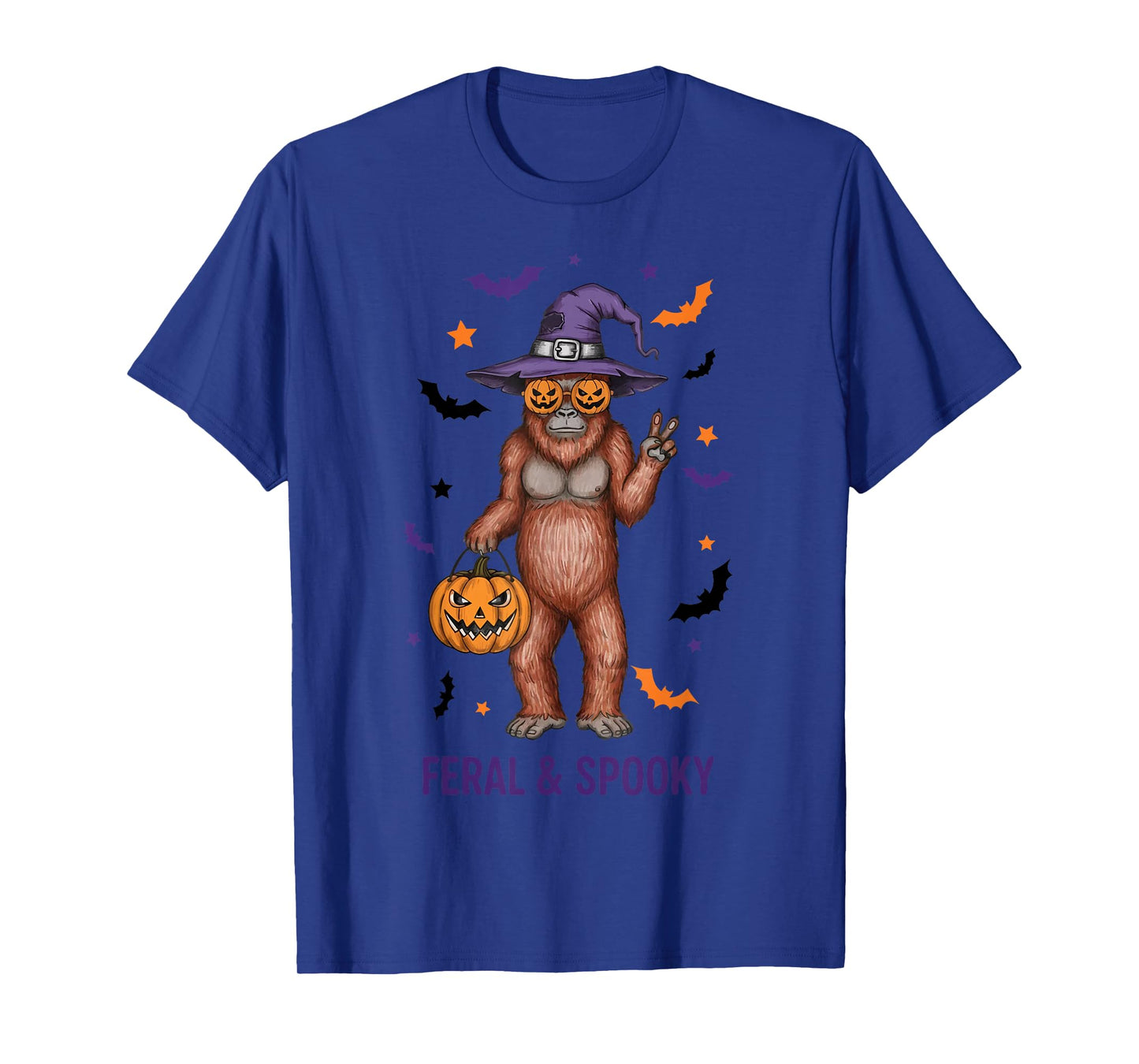 Witch Costume Bigfoot Halloween Feral and Spooky T-Shirt