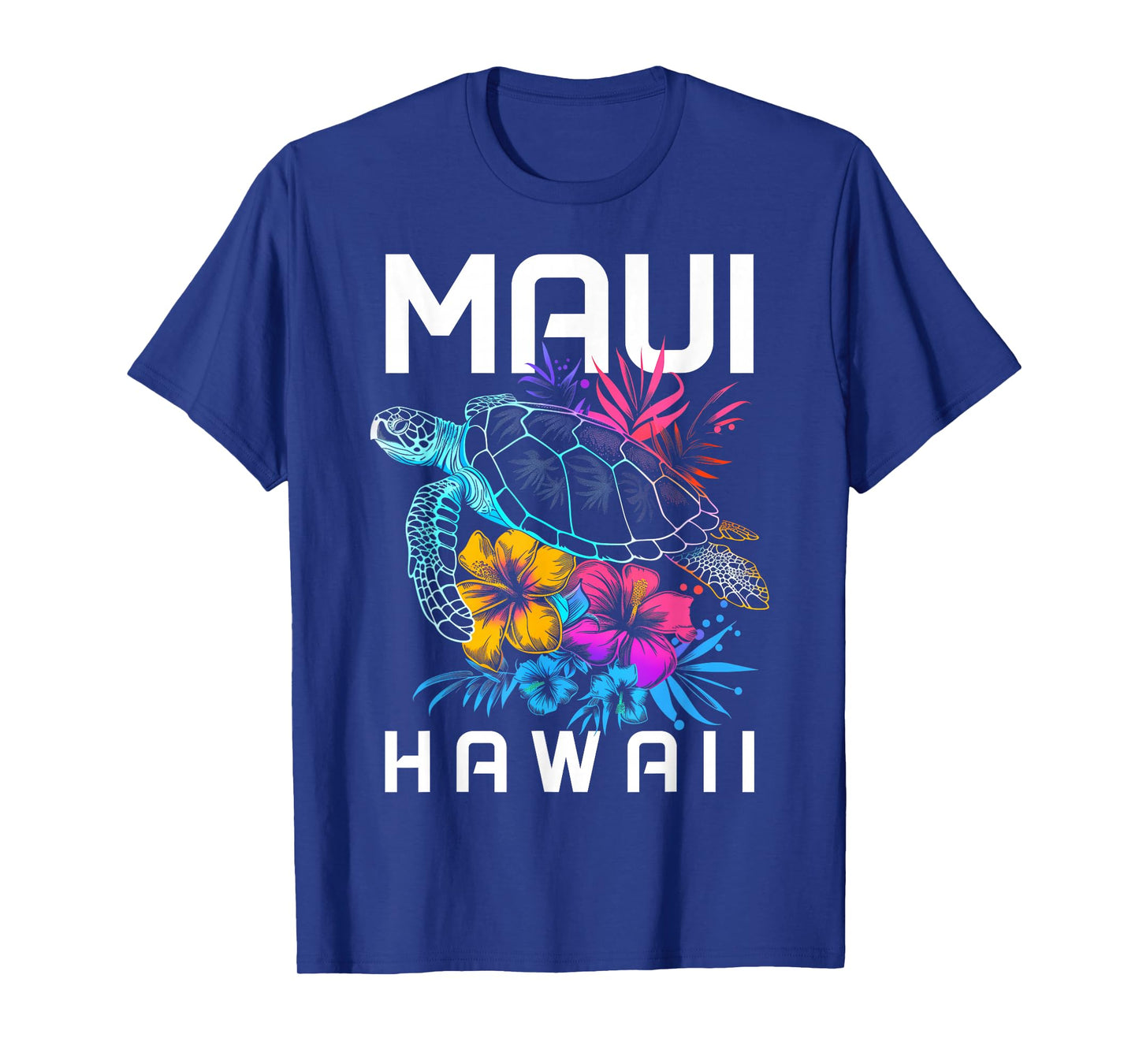 Maui Hawaii Sea Turtle Diving Flower Hawaii Souvenir T-Shirt