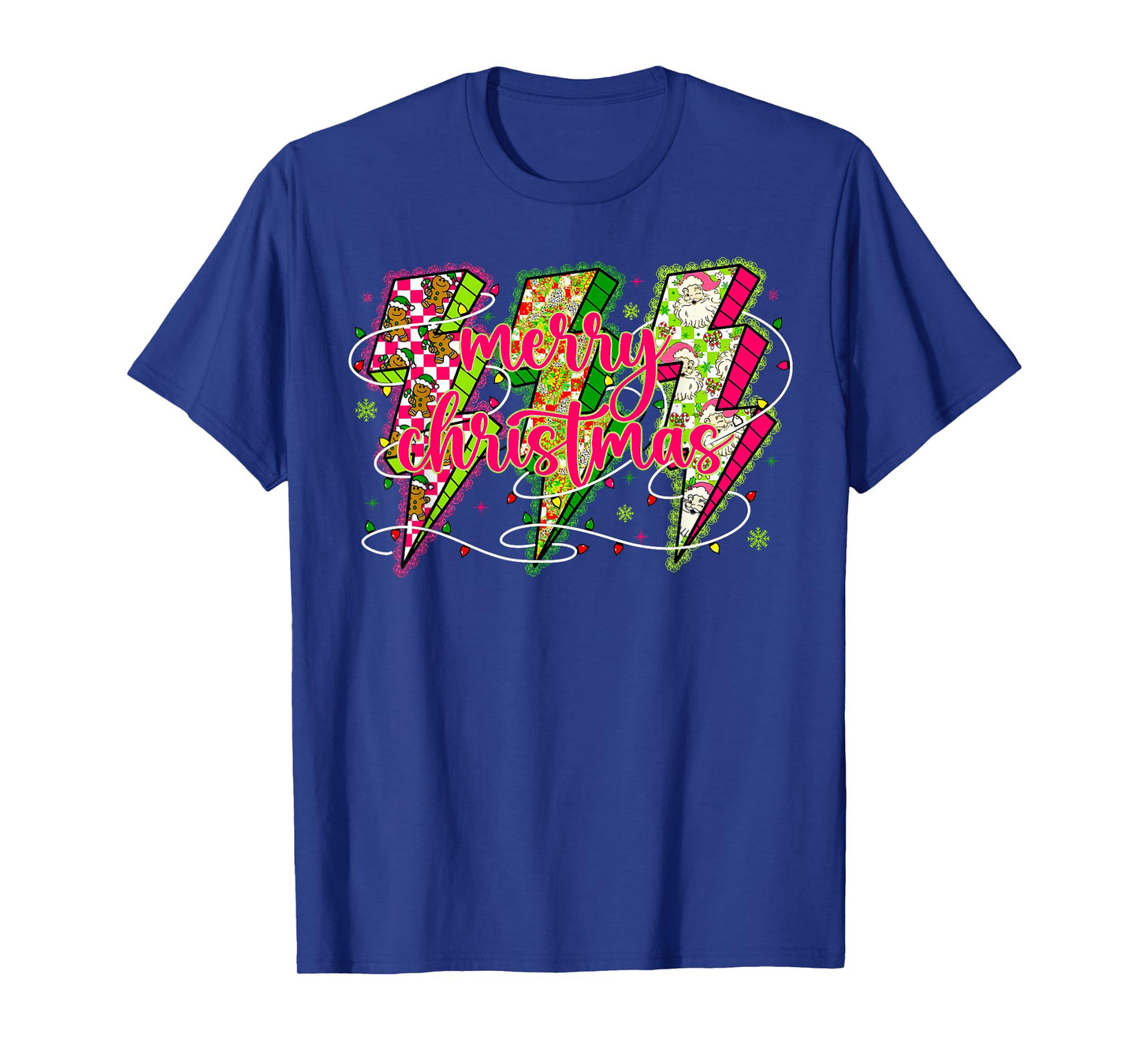 Lightning Merry Christmas Xmas Lights Family Pajamas Holiday T-Shirt