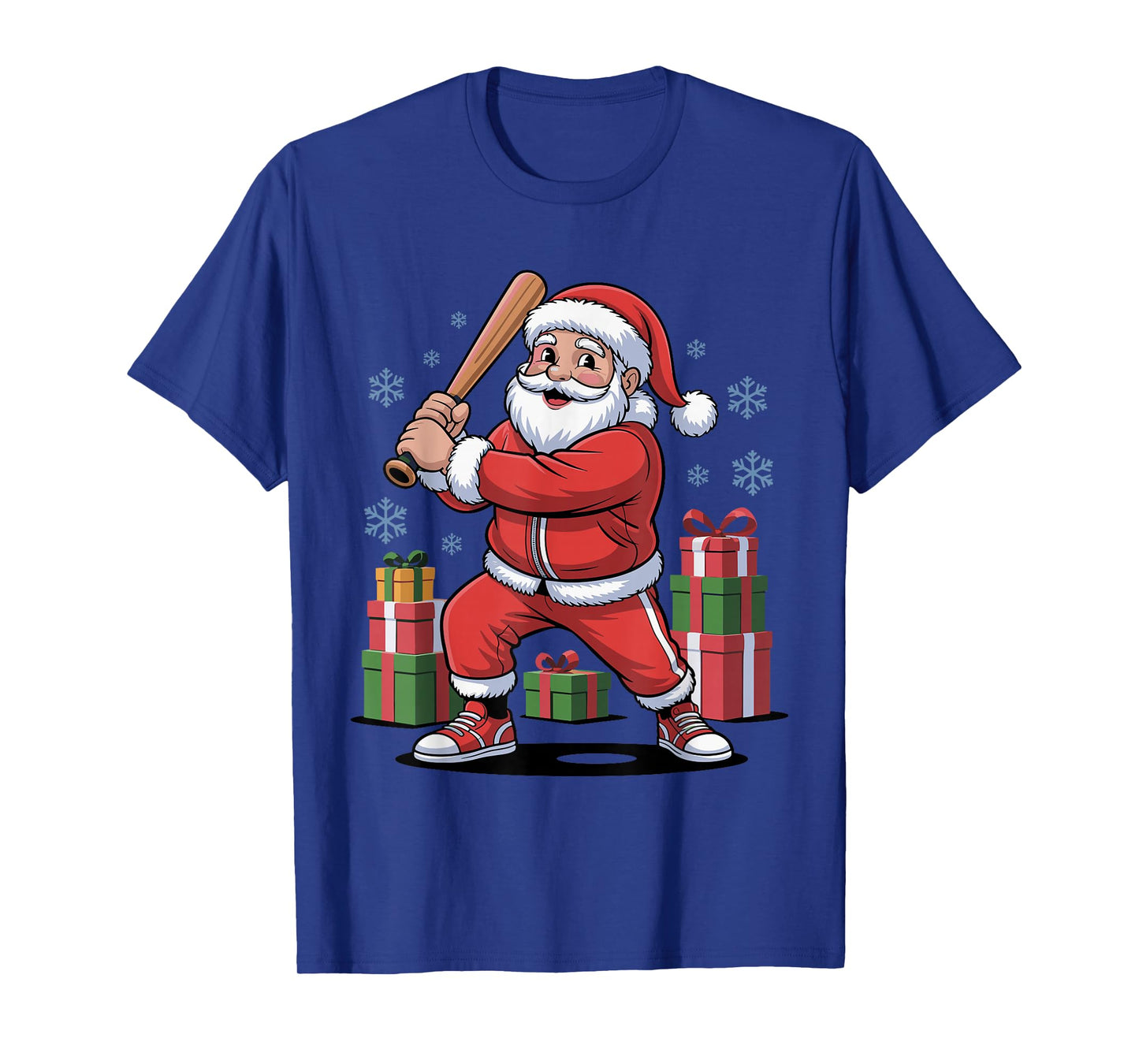 Funny Santa Playing Baseball Holiday Christmas Xmas Pajama T-Shirt