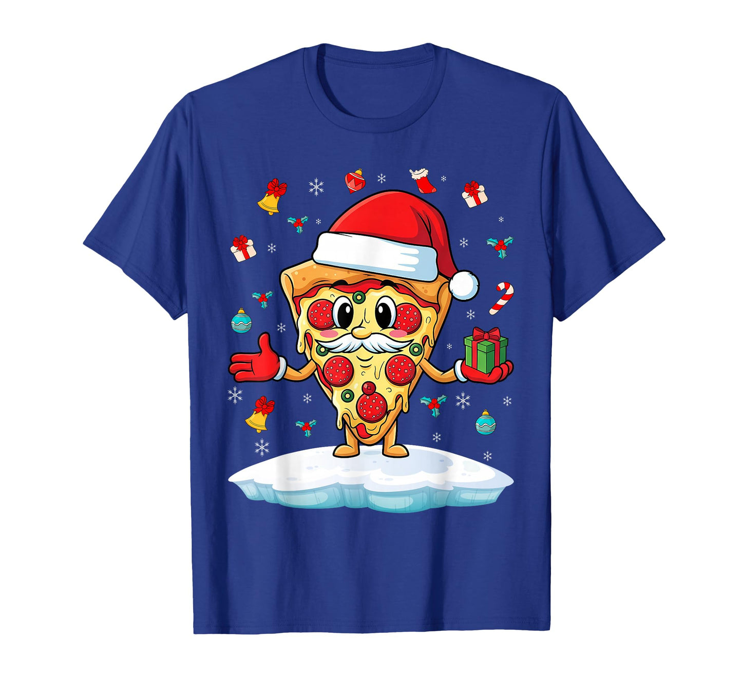 Funny Christmas Pizza Santa for Lovers Xmas T-Shirt