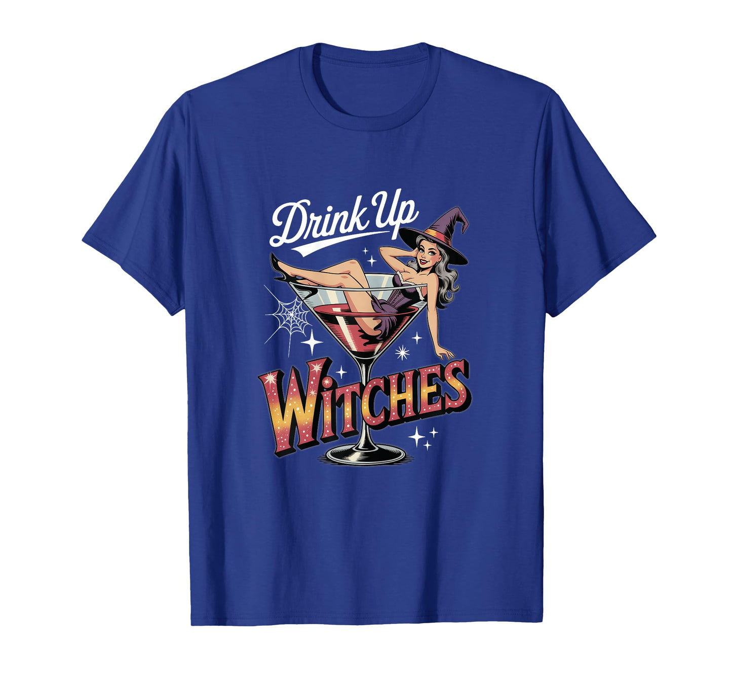 Funny Retro Pin-Up Witch Cocktail Party Drink Up Witches T-Shirt