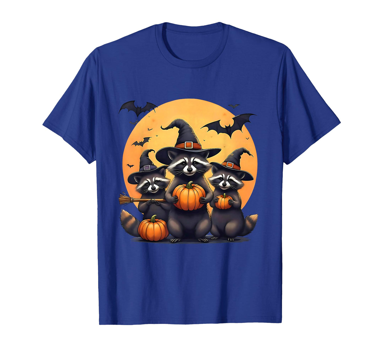 Cute Raccoons Witch Spooky Ghost Halloween Matching Family T-Shirt