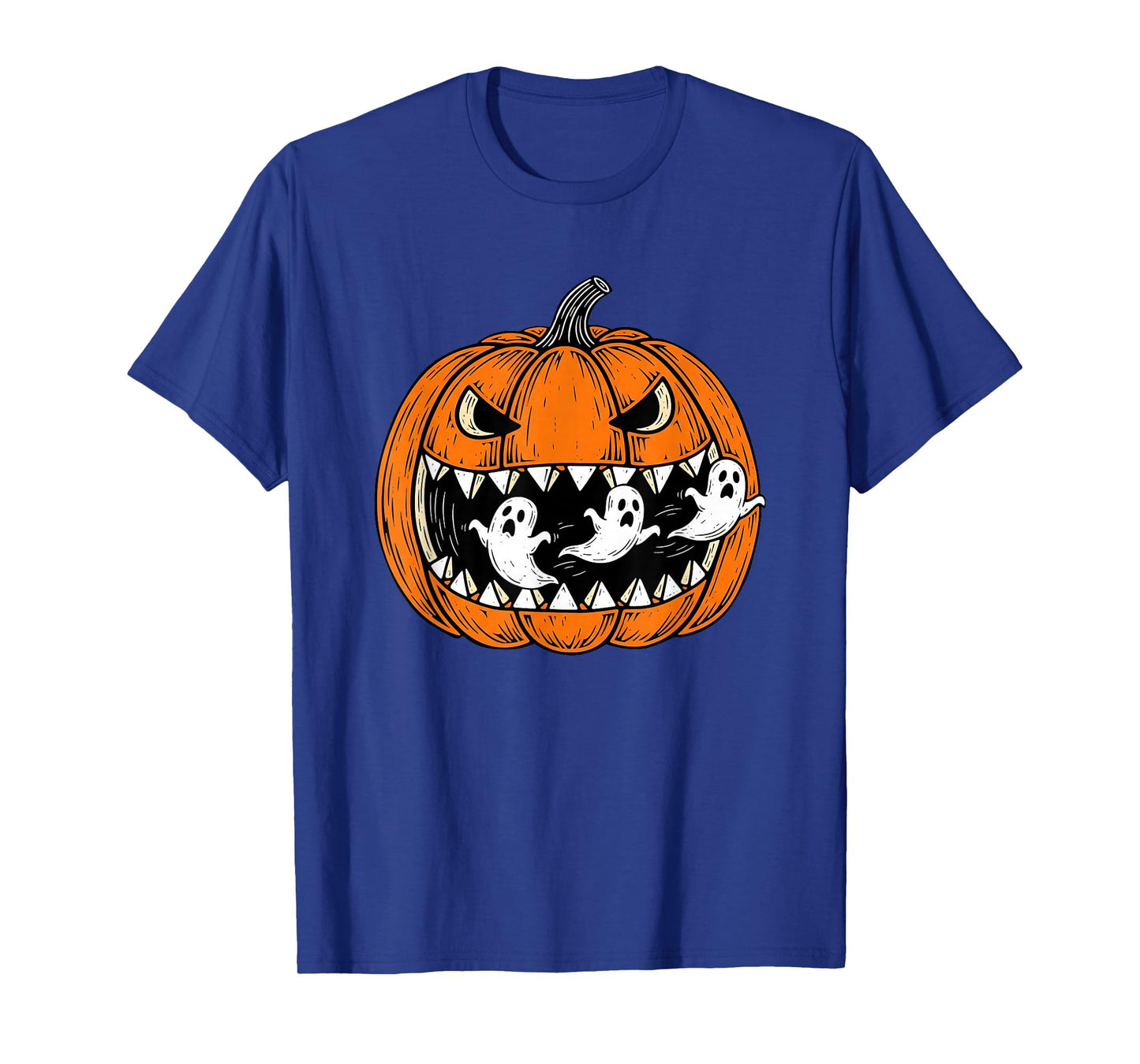 Halloween Pumpkin Eating Ghost Costume Men Boys Kids T-Shirt