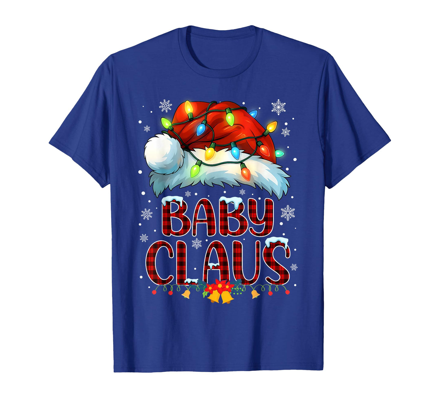 Christmas Hat Lights Pajama Baby Claus Family Matching T-Shirt