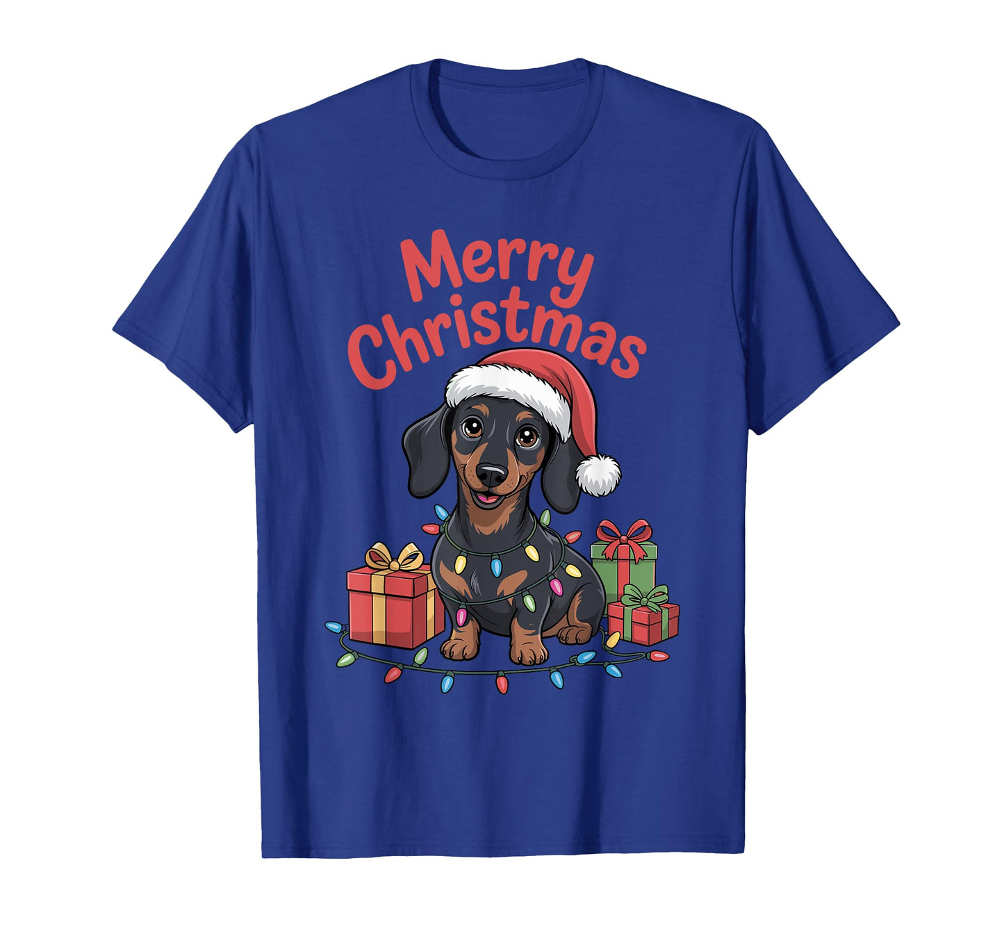 Cute Dachshund Christmas Xmas Design Funny Dog Lover Holiday T-Shirt