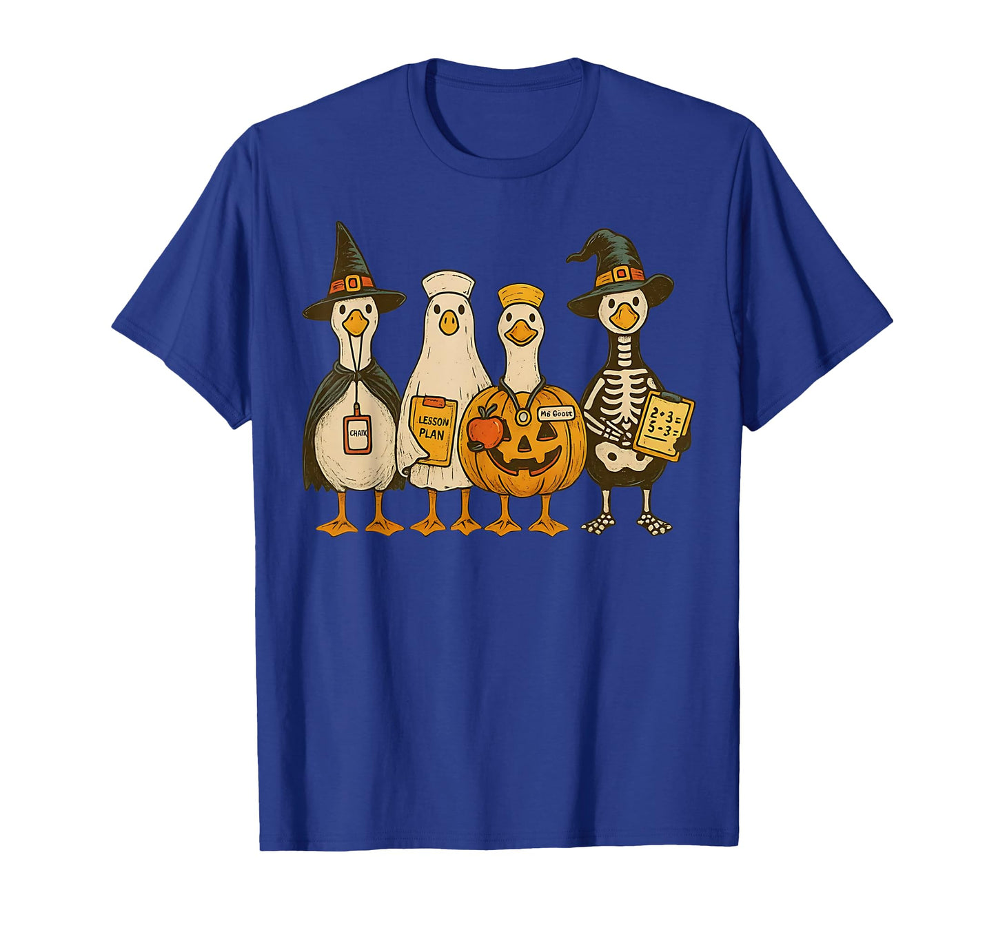 Cute Goose Teacher Halloween Costume Ghost Pumpkin Witch T-Shirt