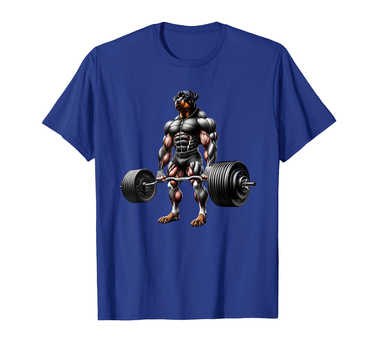 Muscle Rottweiler Dog Deadlifting Gym Weightlifting Workout T-Shirt