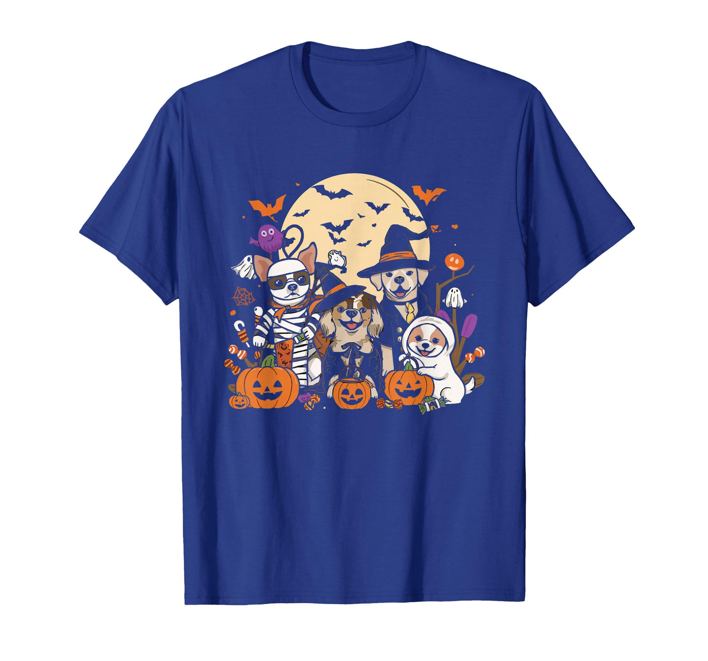 Cute Mummy Witch Ghost Halloween Dog Costume Men Women Kids T-Shirt