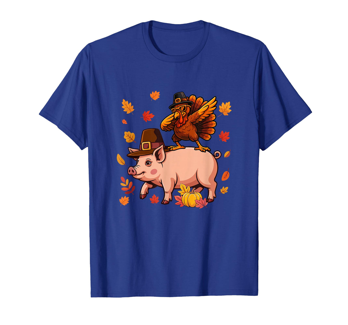 Dabbing Turkey On Pig Thanksgiving Autumn Pilgrim Farmer T-Shirt
