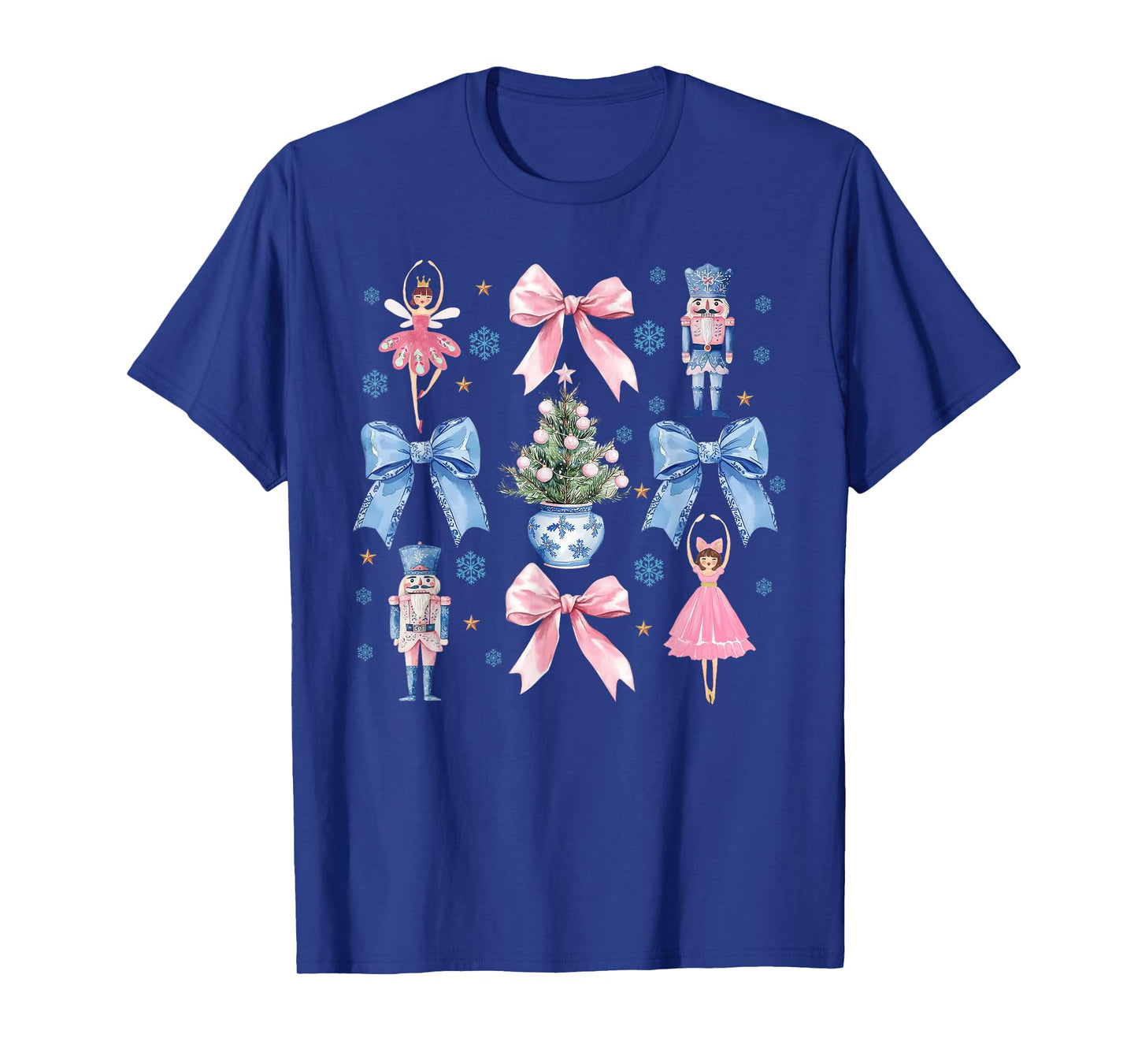 Coquette Bow Christmas Nutcracker Ballet Festive Women Girls T-Shirt