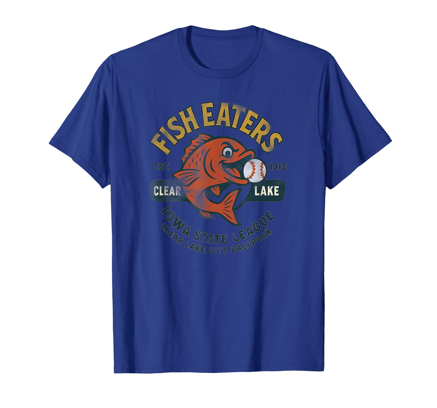 Vintage Iowa Fish Eaters Defunct Baseball Team Minor League T-Shirt