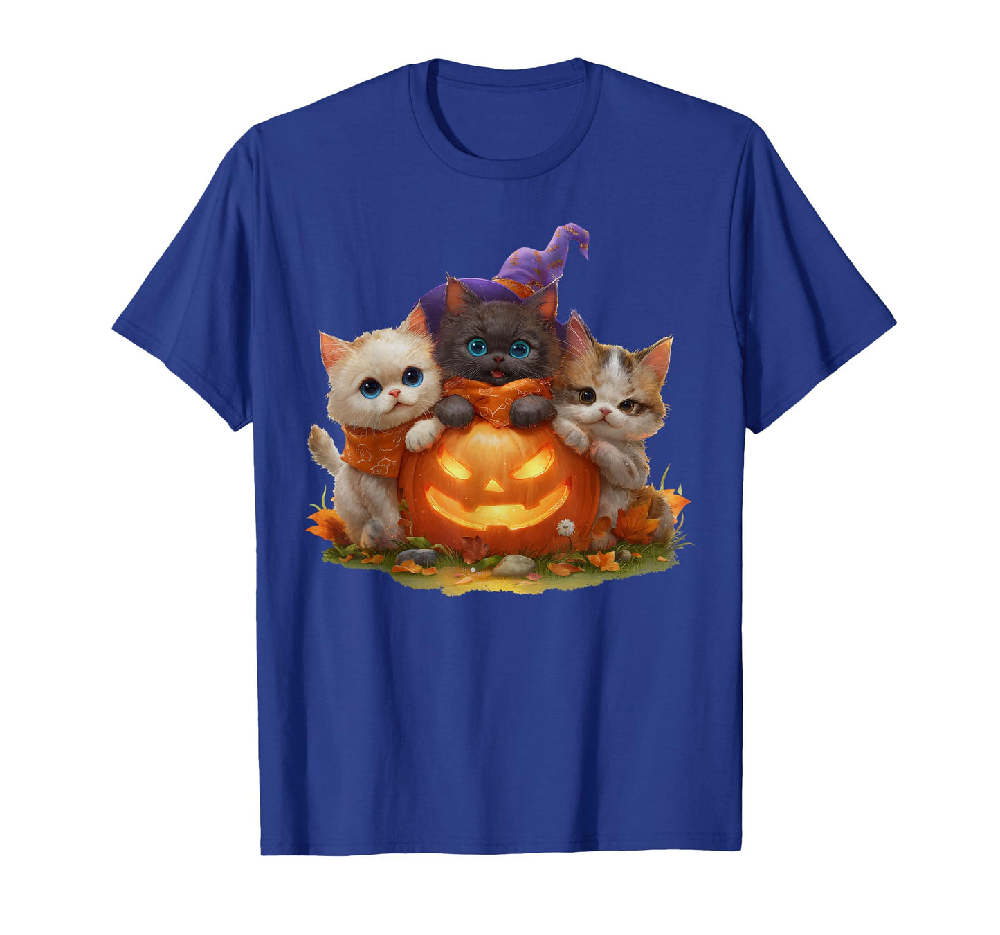 Vintage Kittens Pumpkin Cute Cat Spooky Season Halloween T-Shirt