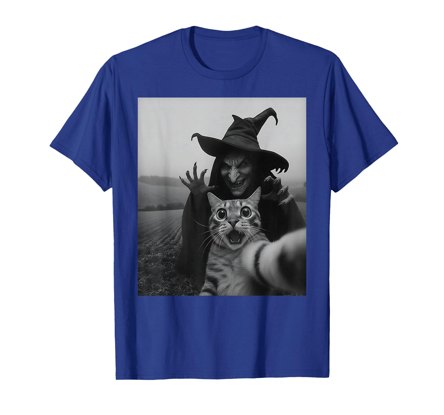 Halloween Cat Selfie with Witch T-Shirt
