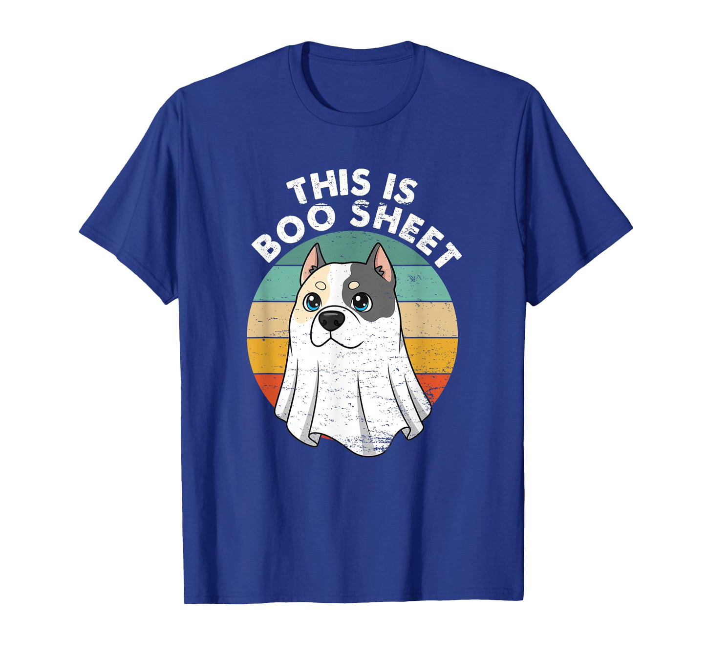 This is Boo Sheet Pitbull Dog Retro Halloween Funny Dog T-Shirt