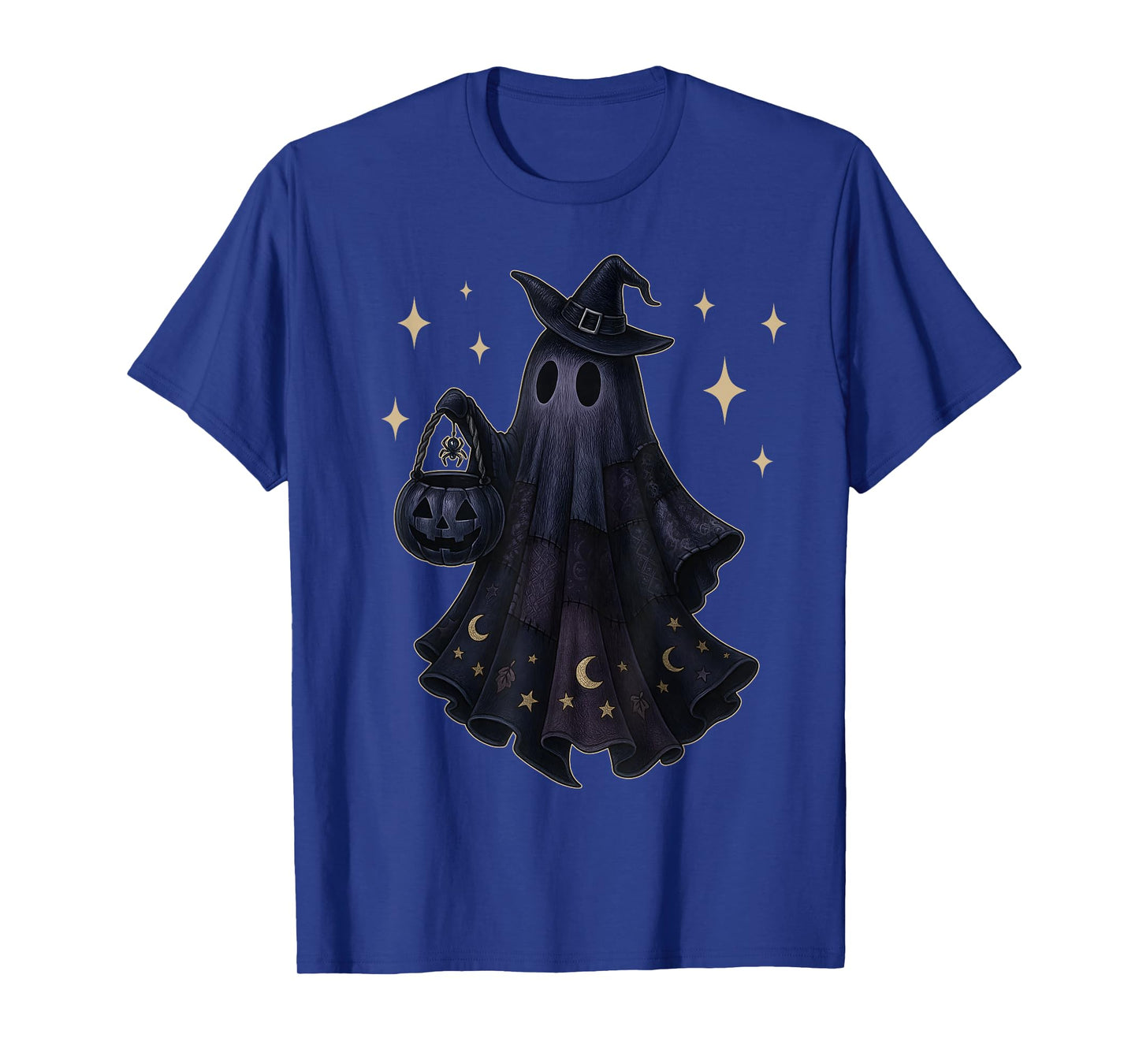 Witchy Gothic Ghost Halloween Ghost Moon Spider Stars T-Shirt