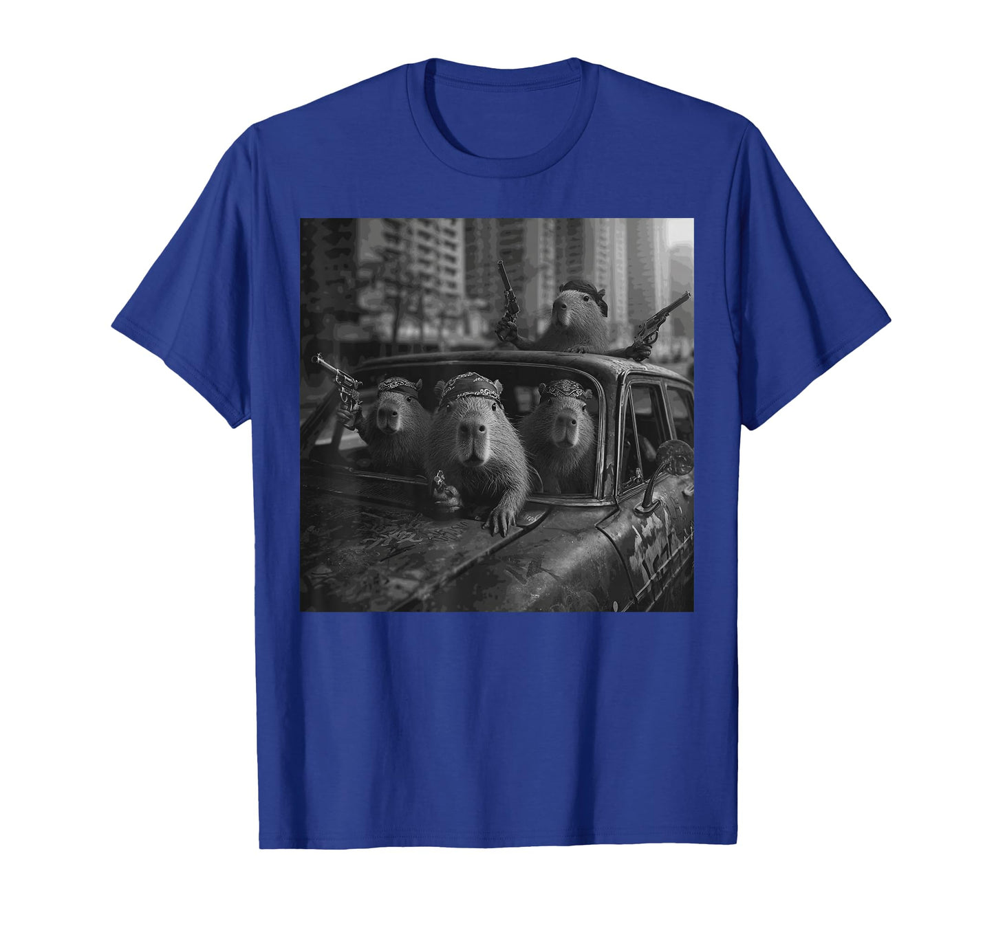 Funny Graphic Capybara Gangster Adult Funny T-Shirt
