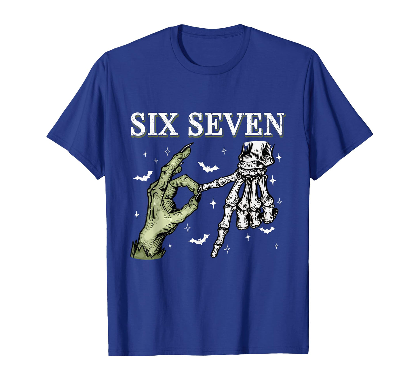 67 Six Seven Brainrot Halloween Witch Skeleton Phrase Meme T-Shirt