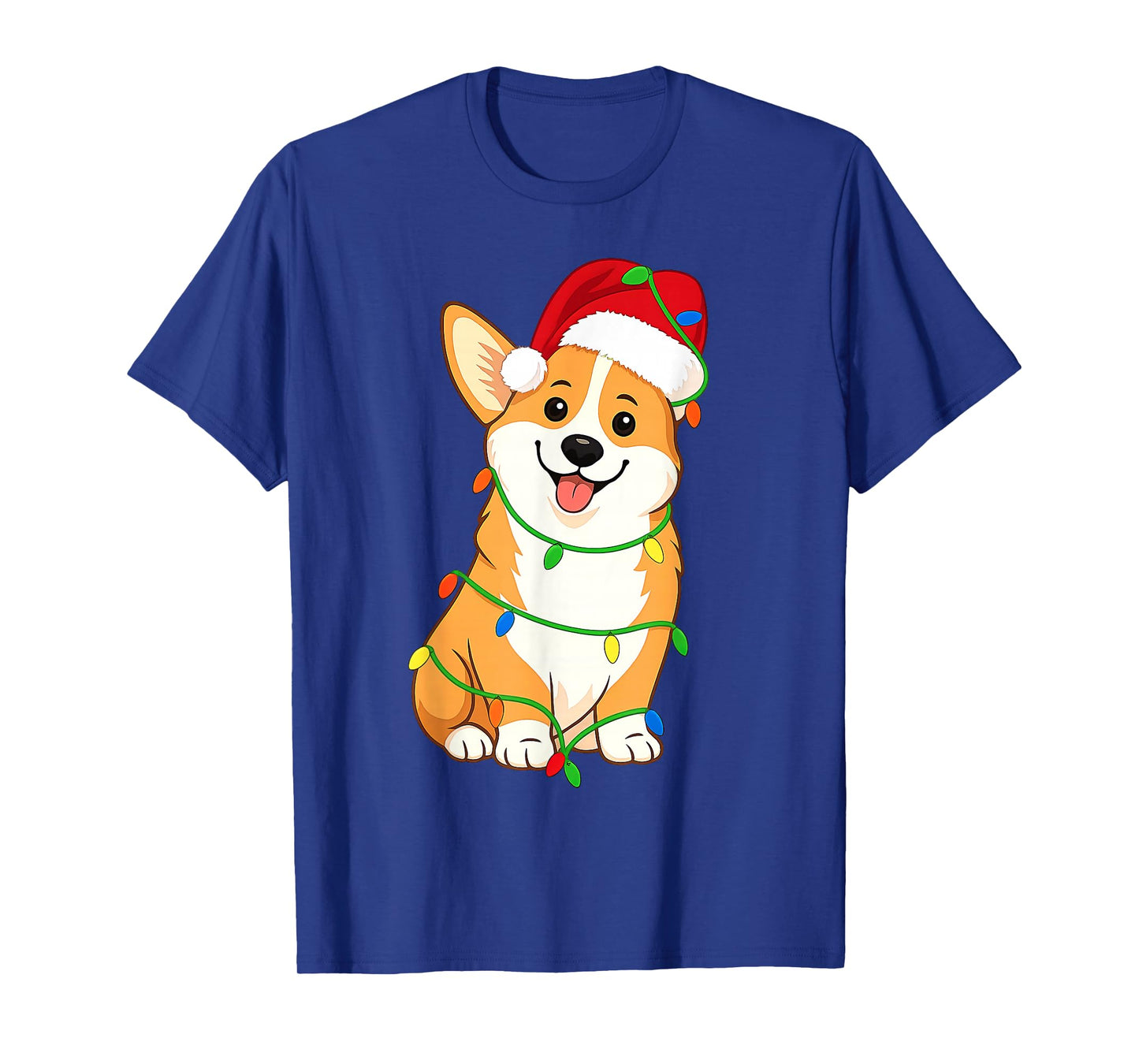 Corgi Christmas Tree Lights Holiday Dog Lover T-Shirt