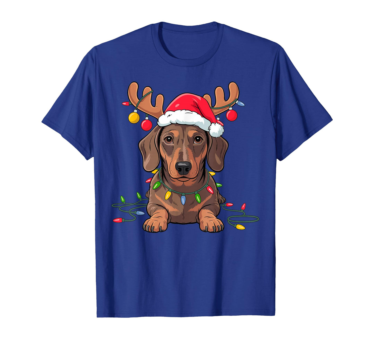 Dachshund Wiener Dog Christmas Xmas Women Men Kids T-Shirt
