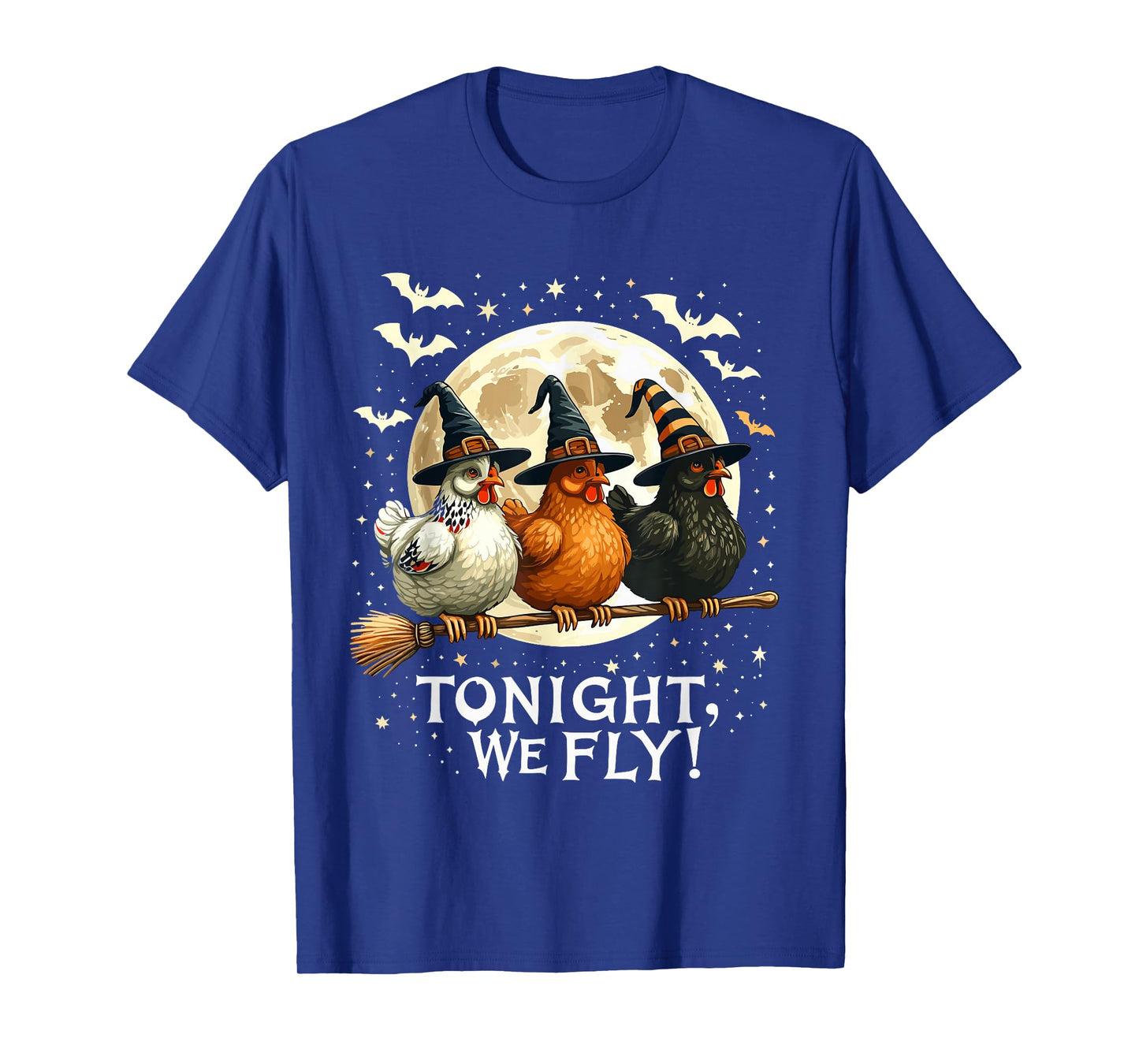 Tonight We Fly Funny Witchy Chickens Spooky Farm Halloween T-Shirt
