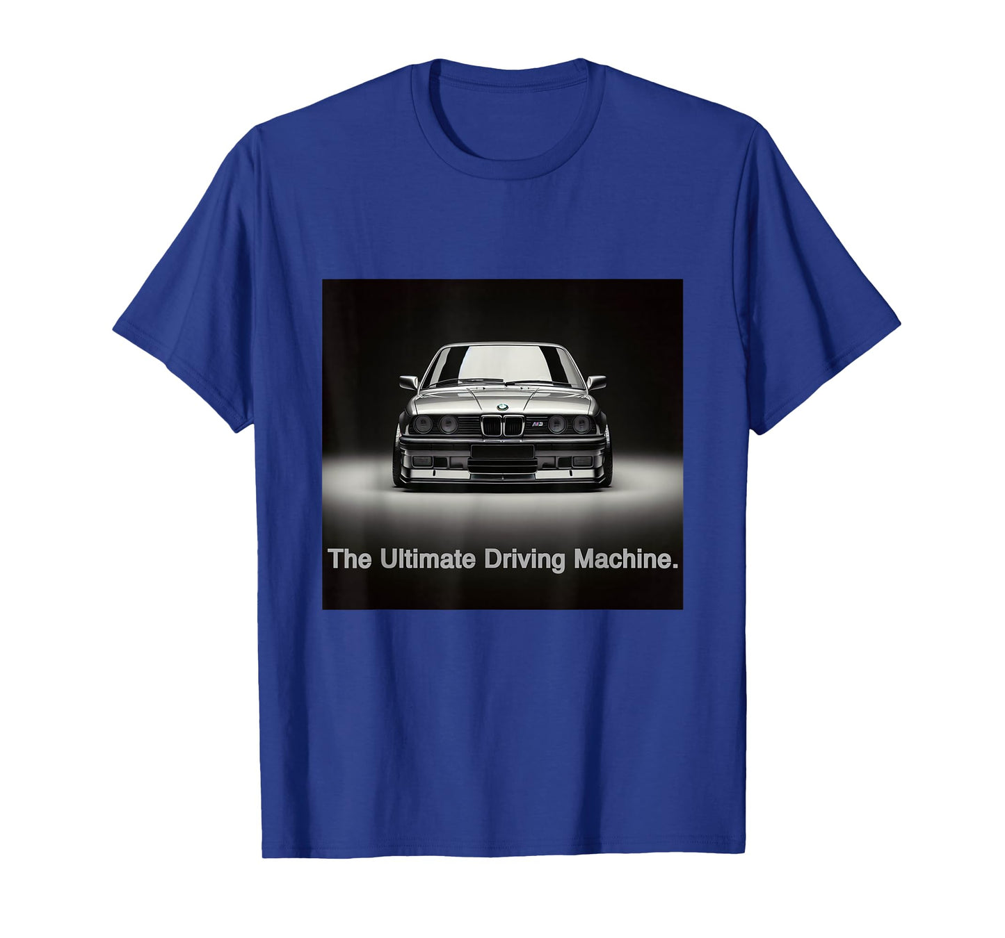 Russ Designs Ultimate Driving Machine Vintage Euro E30 T-Shirt - Black, Small, Unisex, Short Sleeve, Polyester, Car-Themed, Driving, All Seasons