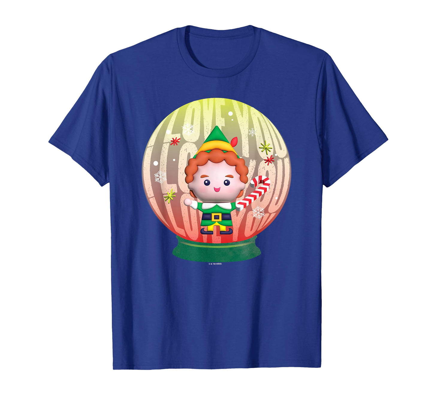 Elf Christmas Cute Little Buddy in A Snow Globe Portrait T-Shirt