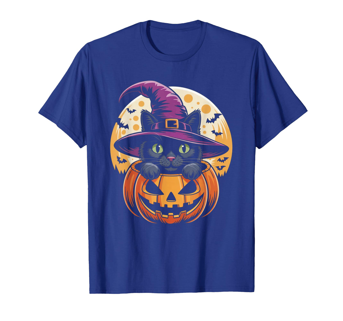 Cat Halloween Pumpkin Black Cat Scarry Spooky Gifts Kids T-Shirt